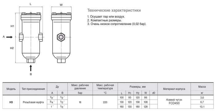 Сепаратор відбійний H3 - R15